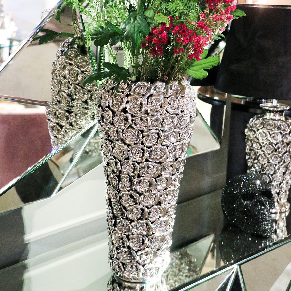 Vase roses 45cm argent, KARE DESIGN