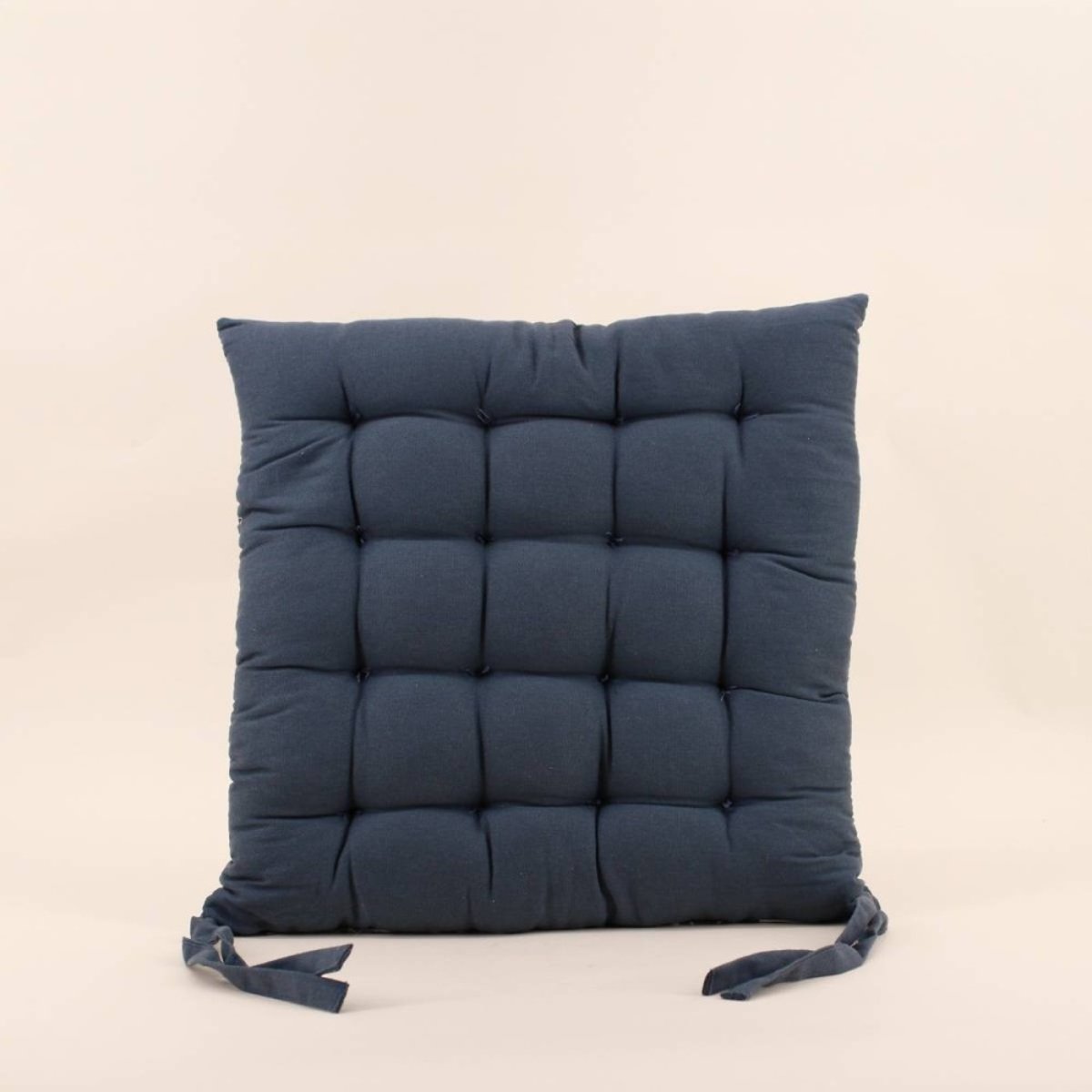 Lot de 4 galettes de chaise en coton à motifs bleu, ORNAMI