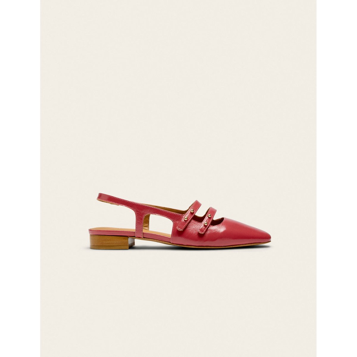 Ballerines SOLI cuir plissé verni rose, ODAJE