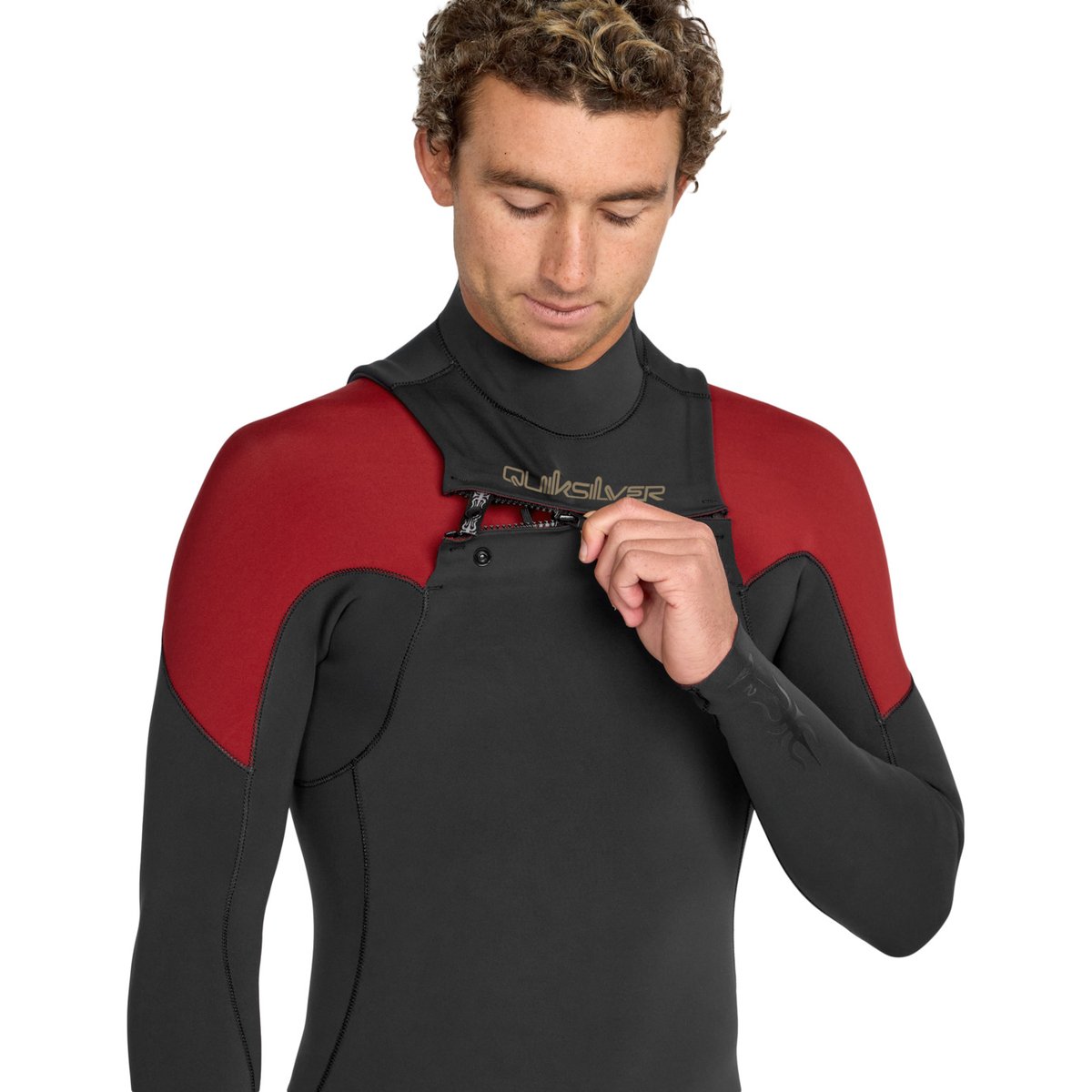 Springsuit manches longues front zip 2/2MM MERCURY rouge high risk red, QUIKSILVER
