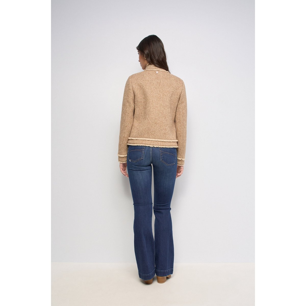 VESTE EN TWEED AVEC LAINE marron, SALSA JEANS