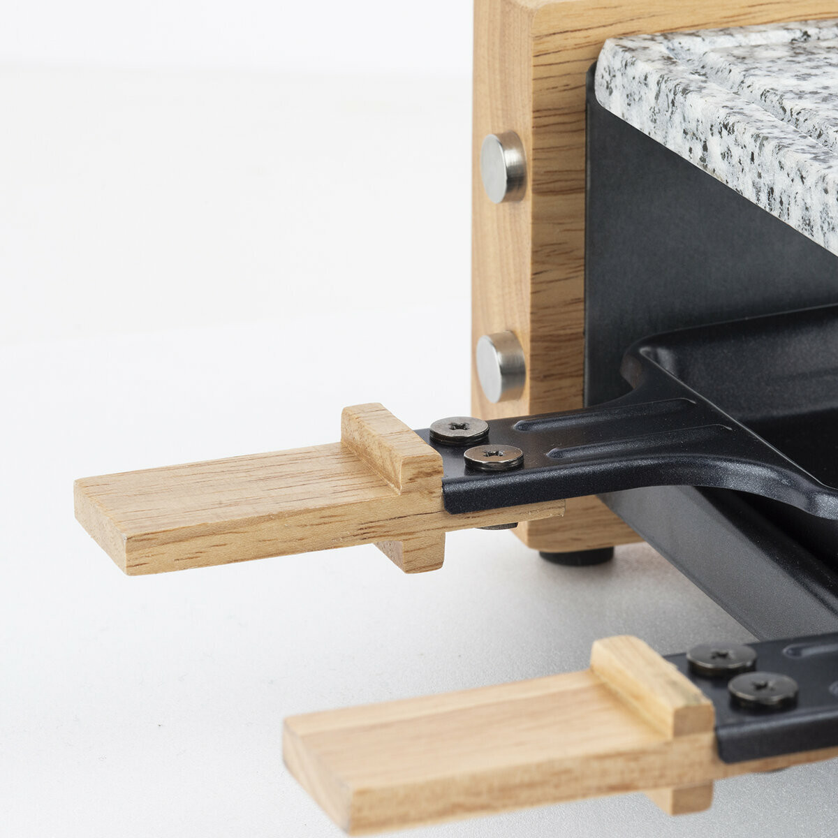 raclette et pierre à cuire 8 personnes design bois - wod8 gris, H.KOENIG