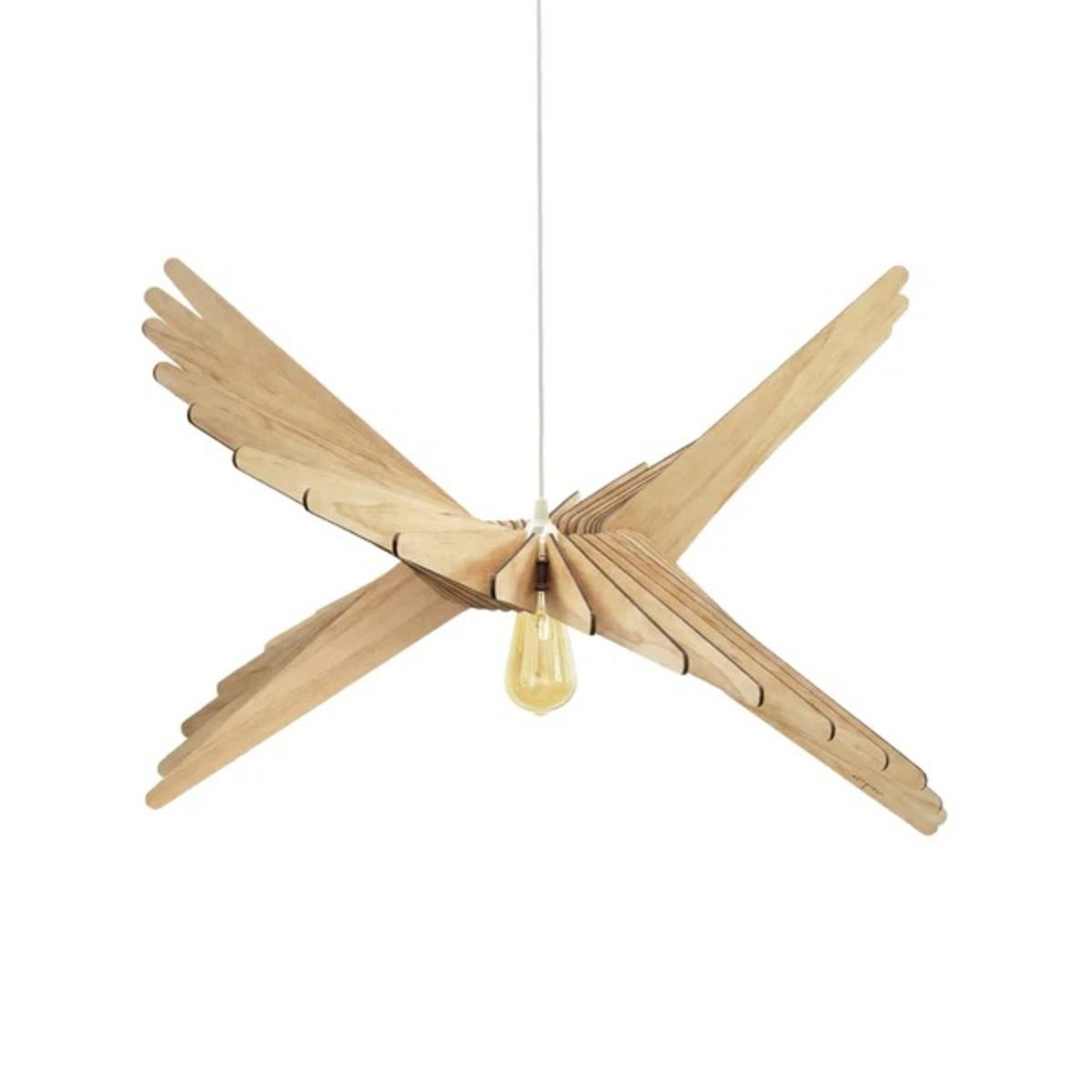Suspension en bois de peuplier teinté chêne ALBATROS bois foncé, ATELIER LOUPIOTE
