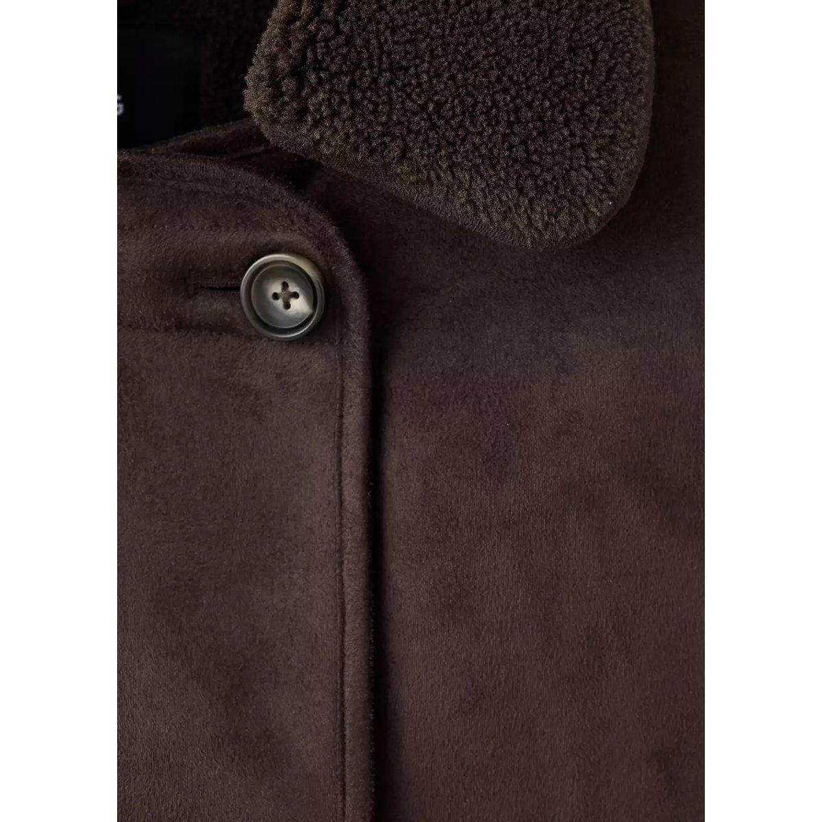 Manteau suédine en imitation mouton chocolat, MANGO TEEN