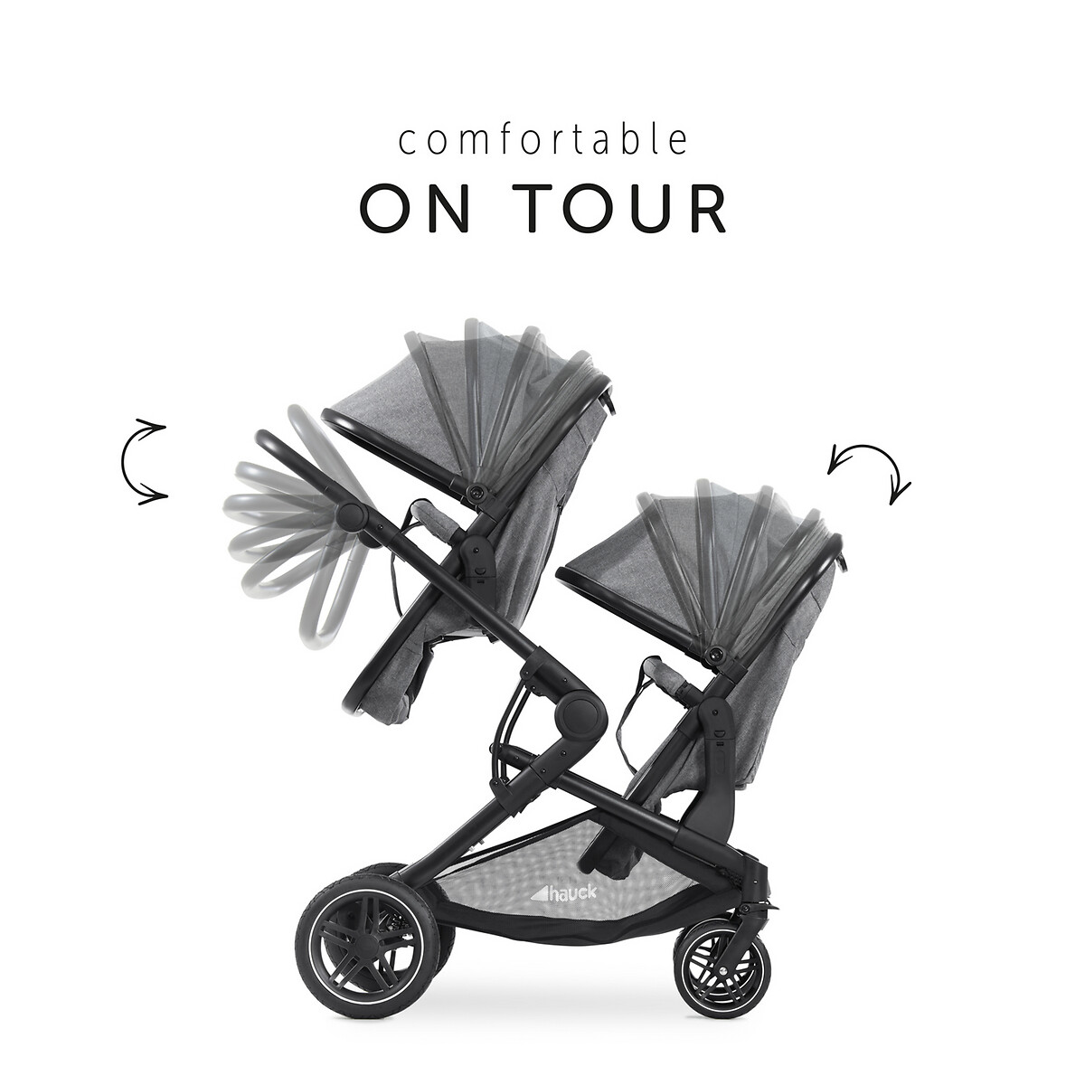 Atlantic Twin Stroller grey, HAUCK