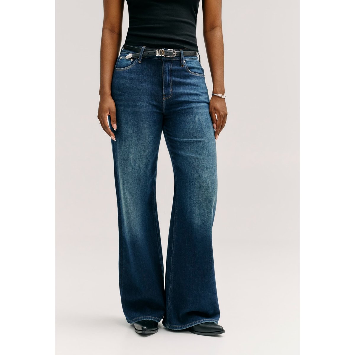 Jean Bellflower Wide-Leg bleu foncé, GUESS