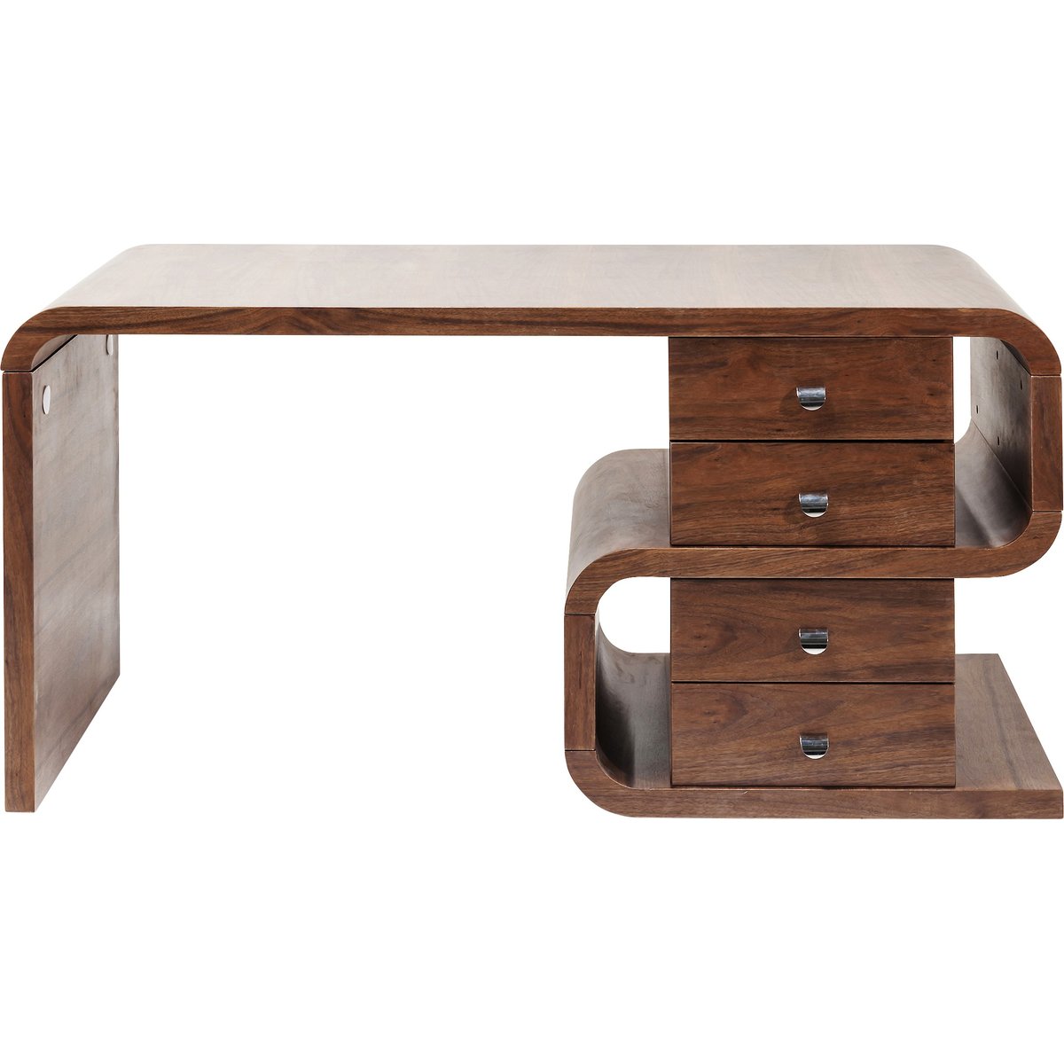 Bureau 4 tiroirs, SNAKE noyer, KARE DESIGN