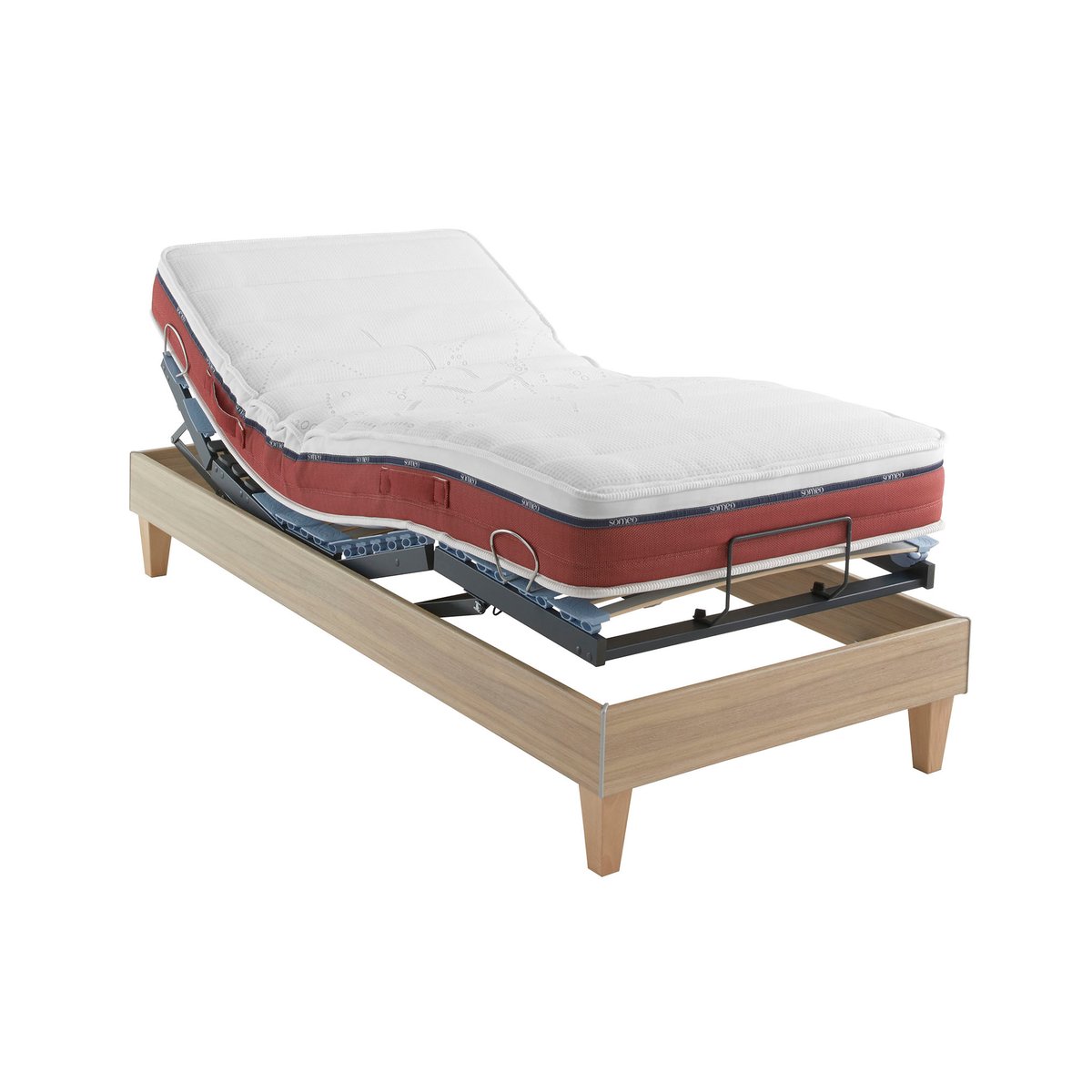 Sommier de relaxation électrique LUXE bois naturel, SOMEO