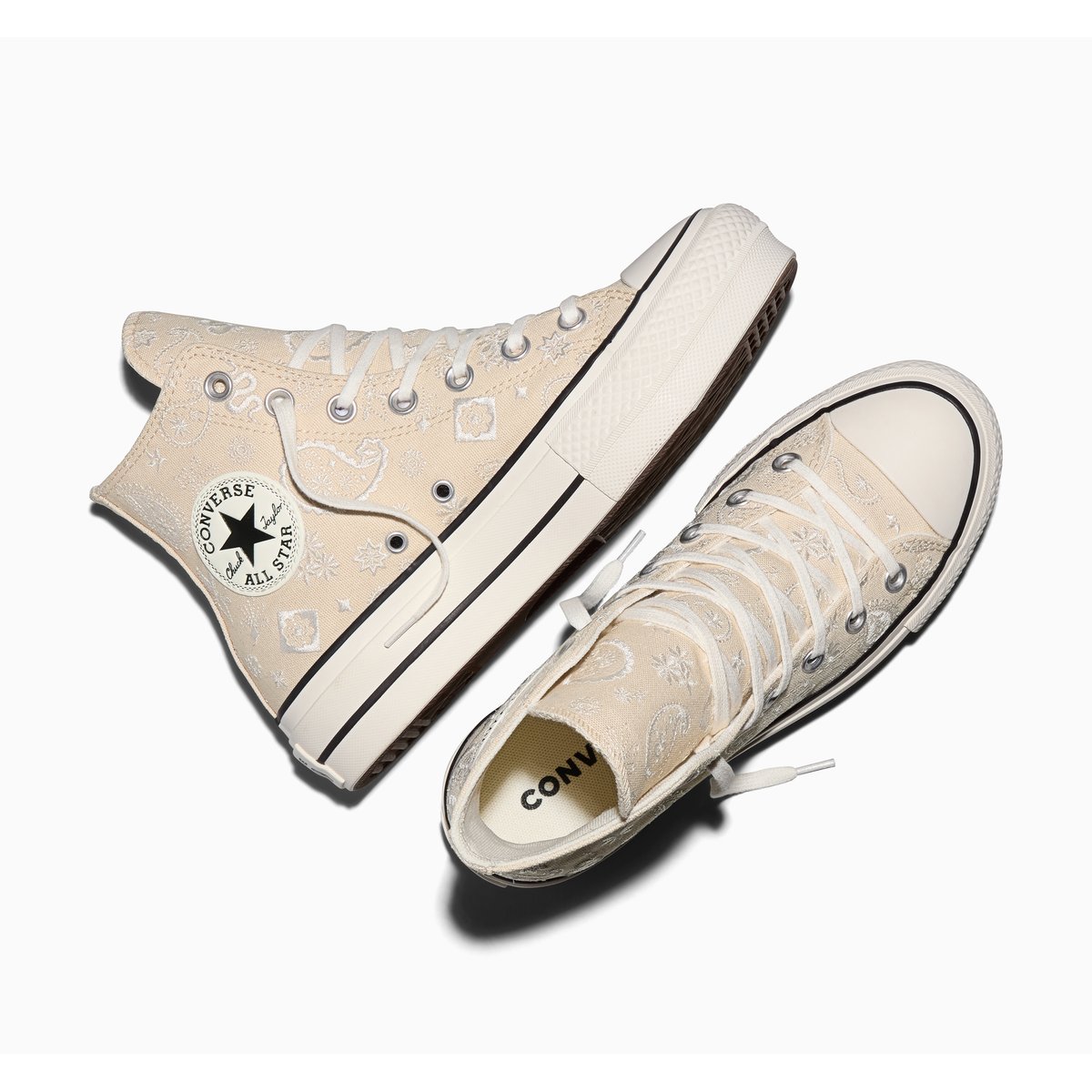 Baskets CHUCK TAYLOR ALL STAR LIFT PLATFORM PAISLEY POP natural ivory/egret/black, CONVERSE