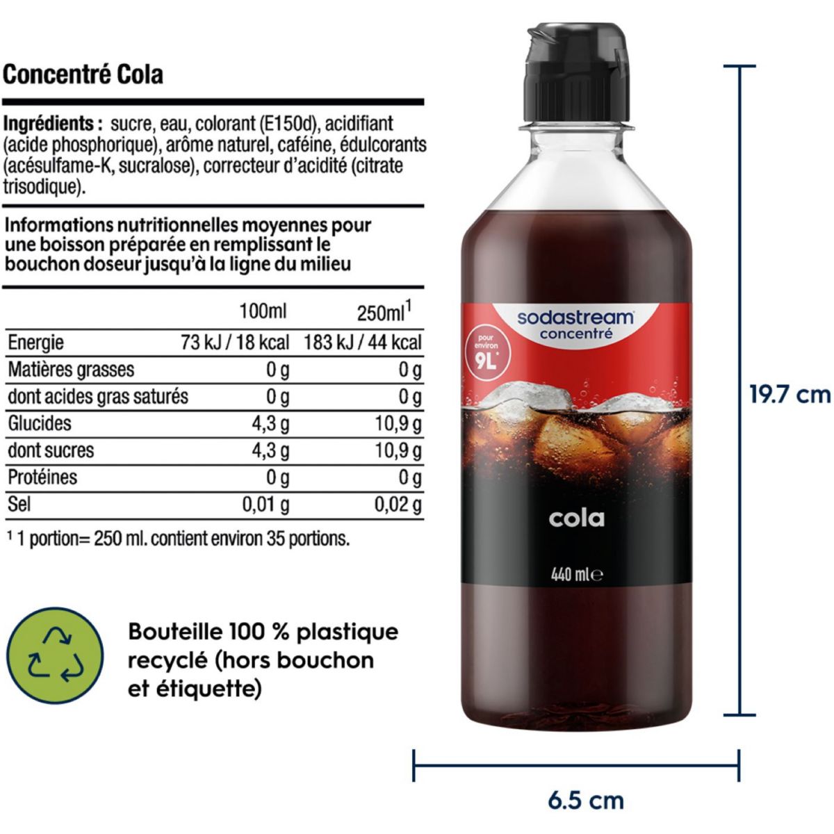 Concentré COLA 440ml couleur unique, SODASTREAM