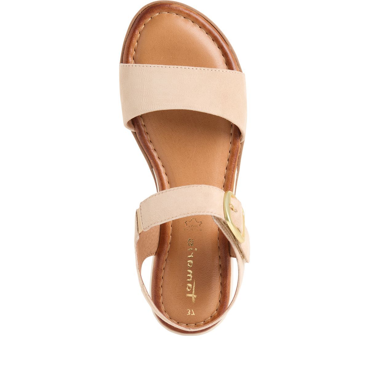 Sandale en cuir marron, TAMARIS
