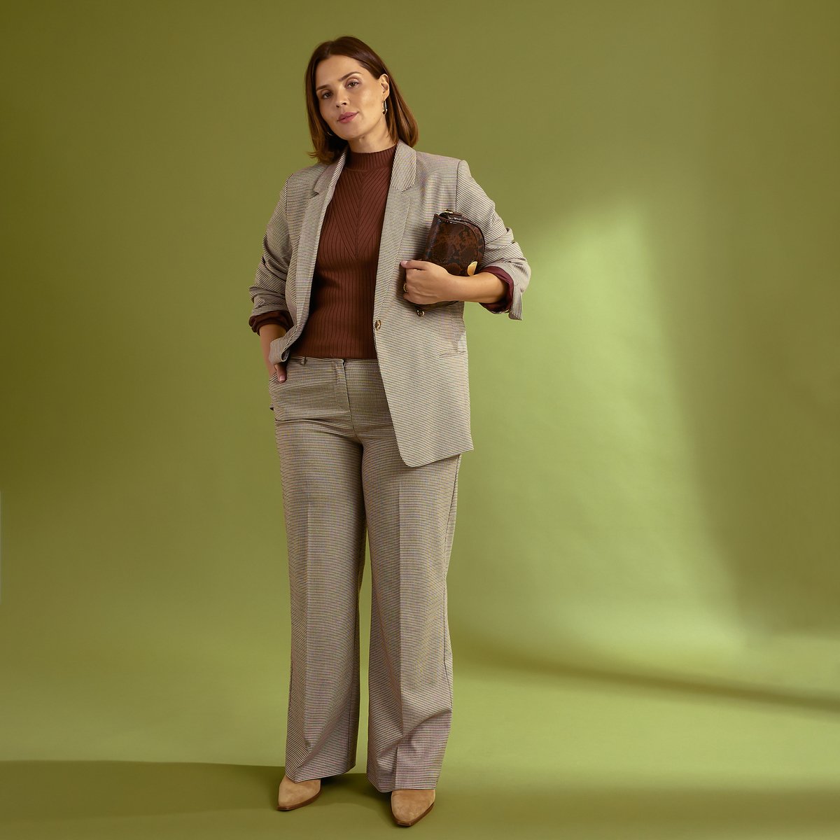 Pantalon à carreaux beige, GRAIN DE MALICE