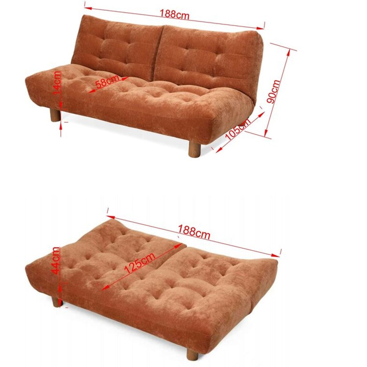 Schlafsofa Mel Orange 188cm beige, KARE DESIGN