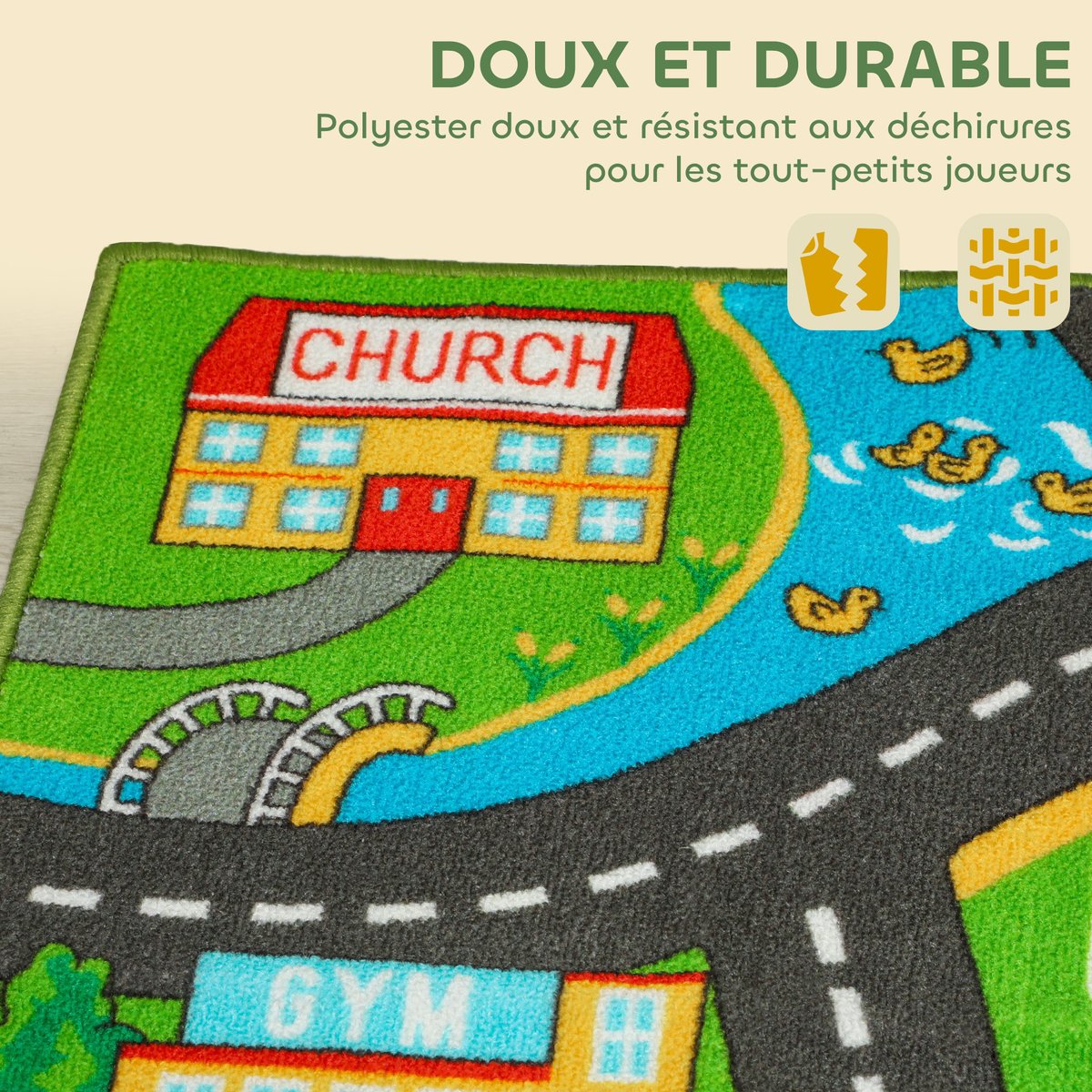 Tapis de jeu pour enfants Polyester multicolore, AIYAPLAY