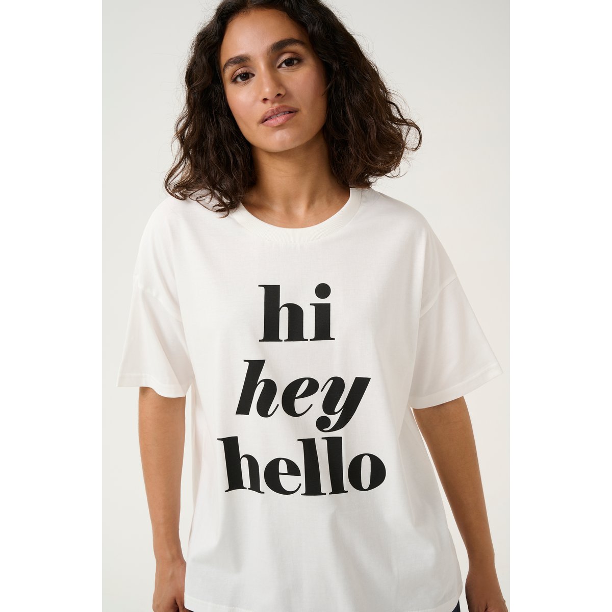 T-shirt blanc chalk, KAFFE