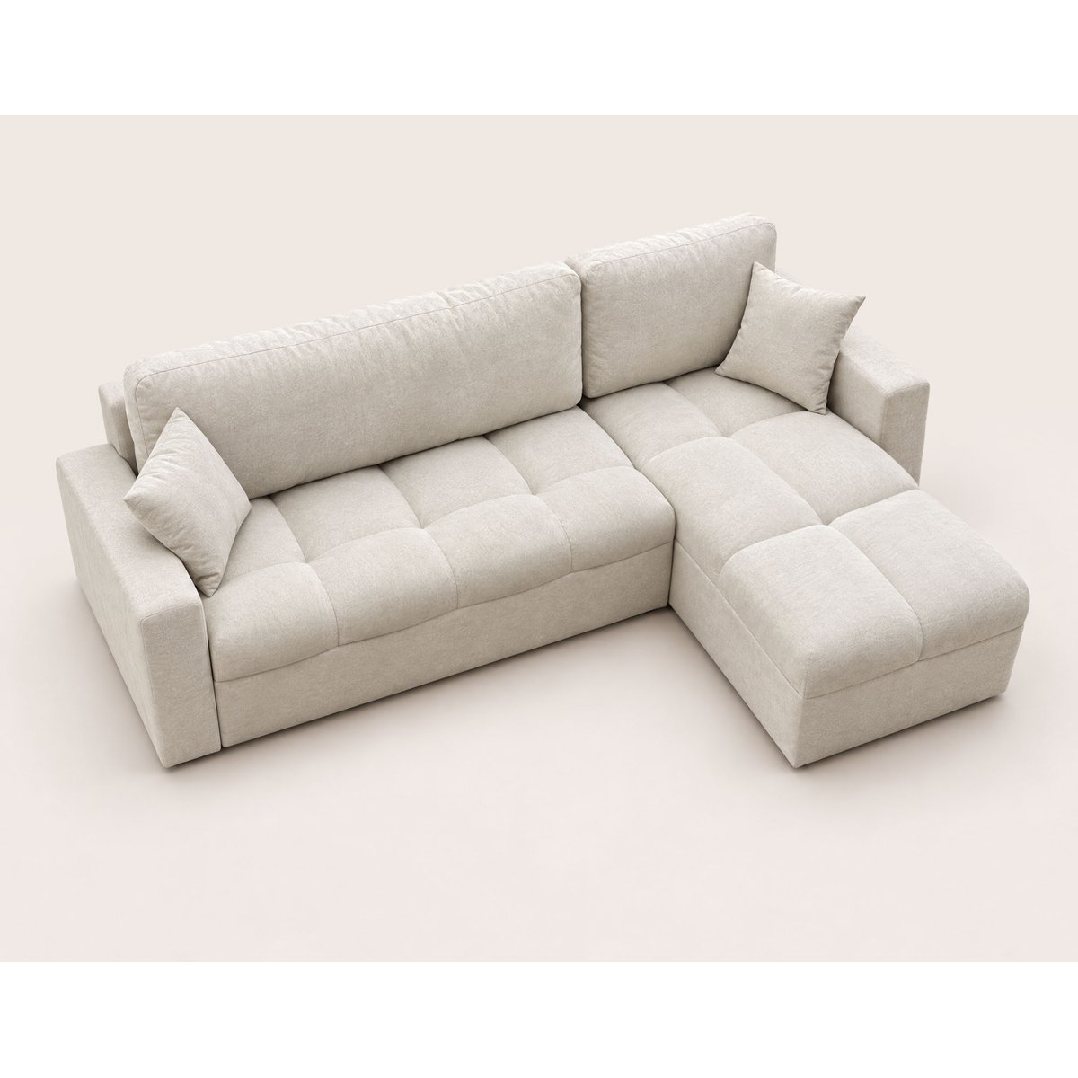 Canapé d'Angle Convertible en Tissu 4 places - CYRO beige, BEST MOBILIER