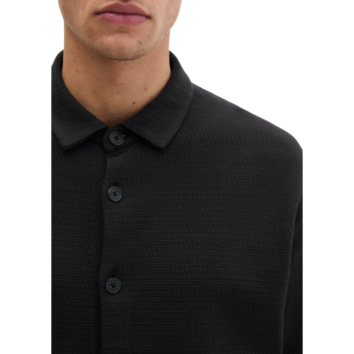 T-shirt en jersey loose avec une structure fine noir, MARC O'POLO