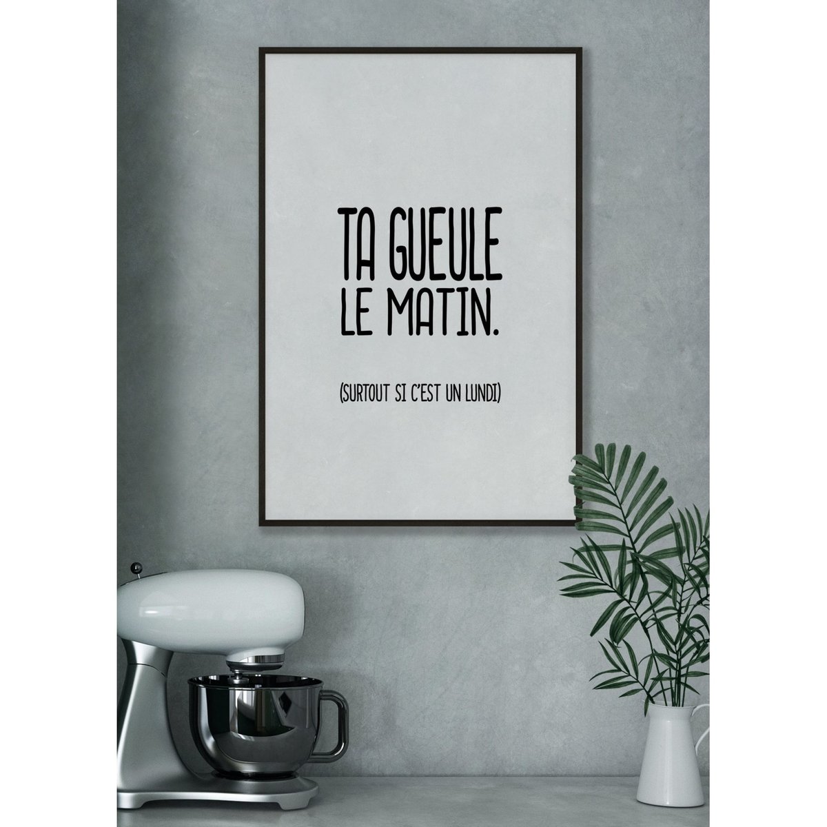 Affiche 'Ta gueule le matin' blanc, L'AFFICHERIE