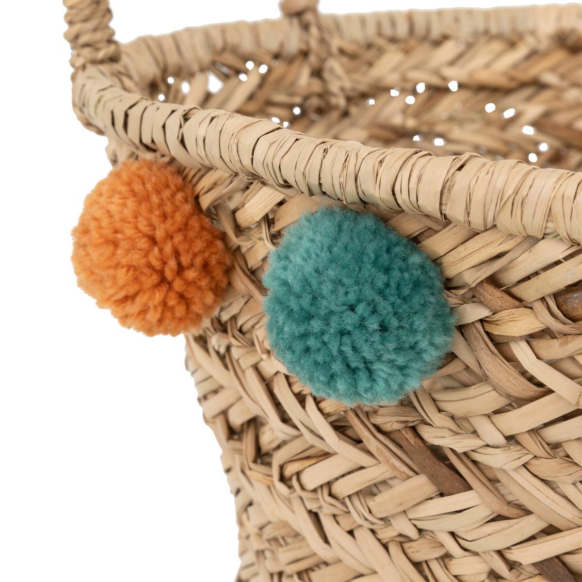Panier enfant pompons LIVI beige, ATMOSPHERA