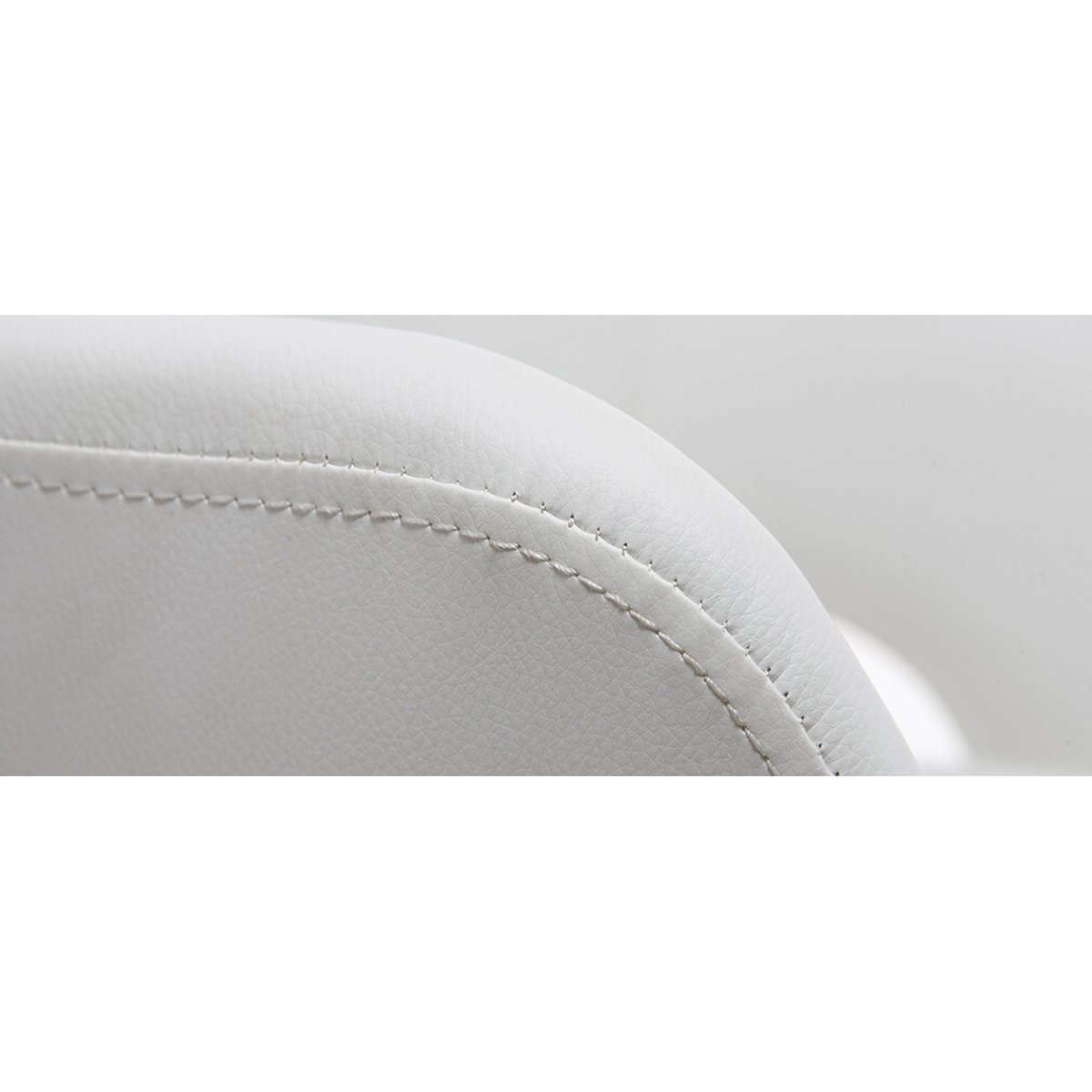 Chaise de bureau à roulettes design blanc et acier chromé JESSY blanc, MILIBOO