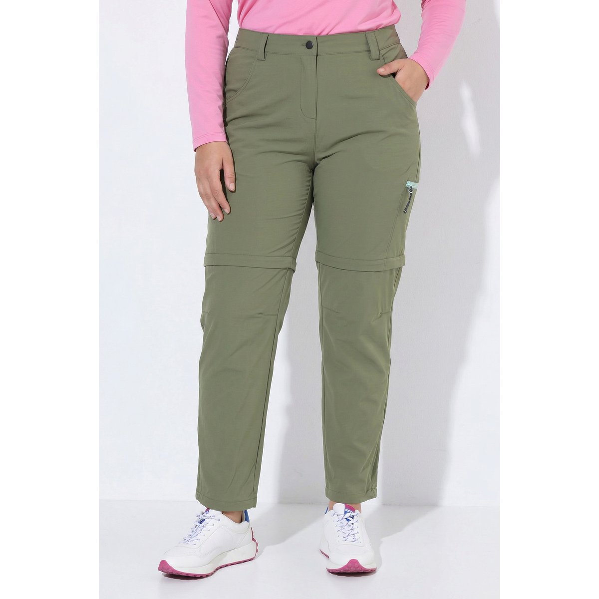 Pantalon technique, pochez zippée vert olive, ULLA POPKEN