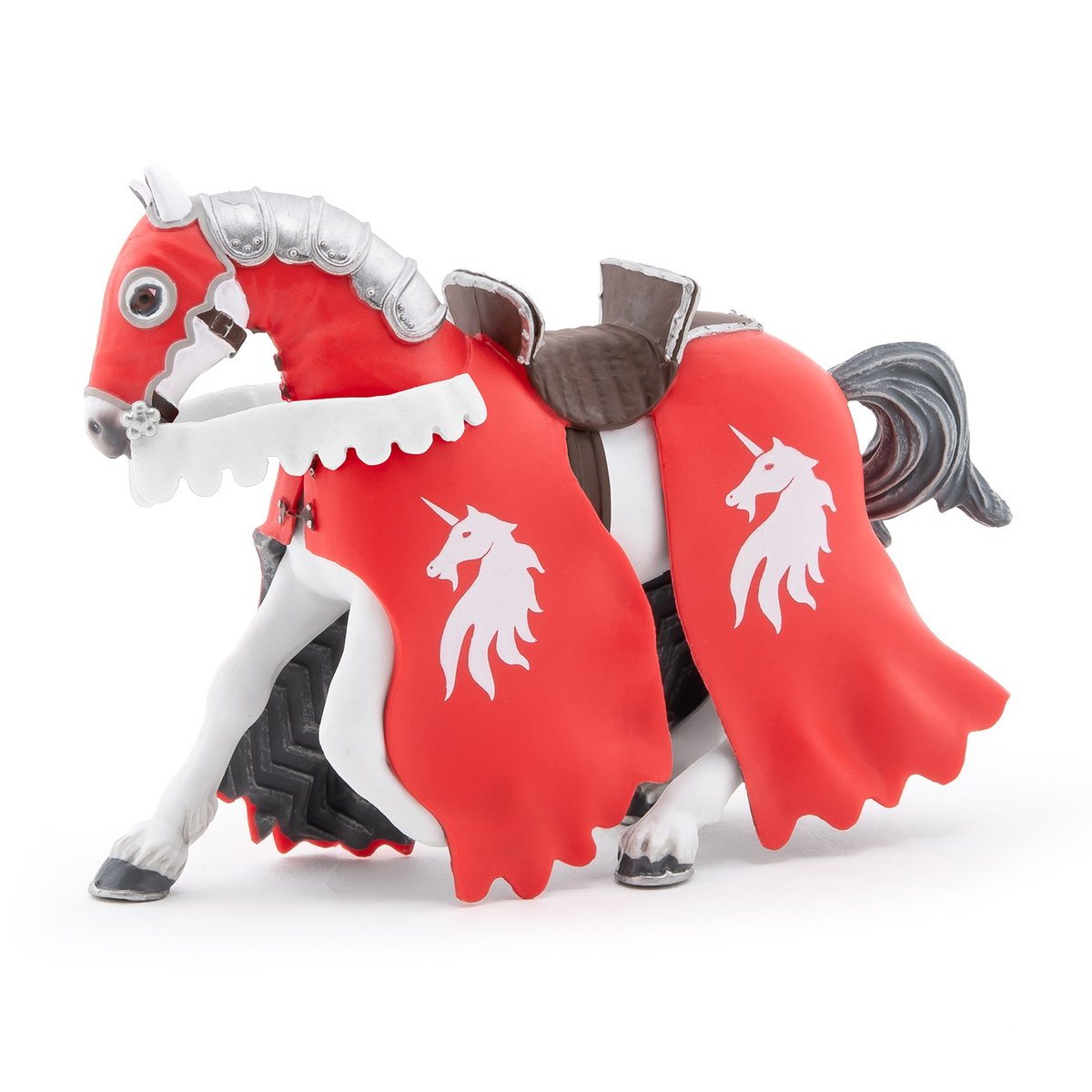 Figurine Cheval du chevalier licorne rouge rouge, PAPO