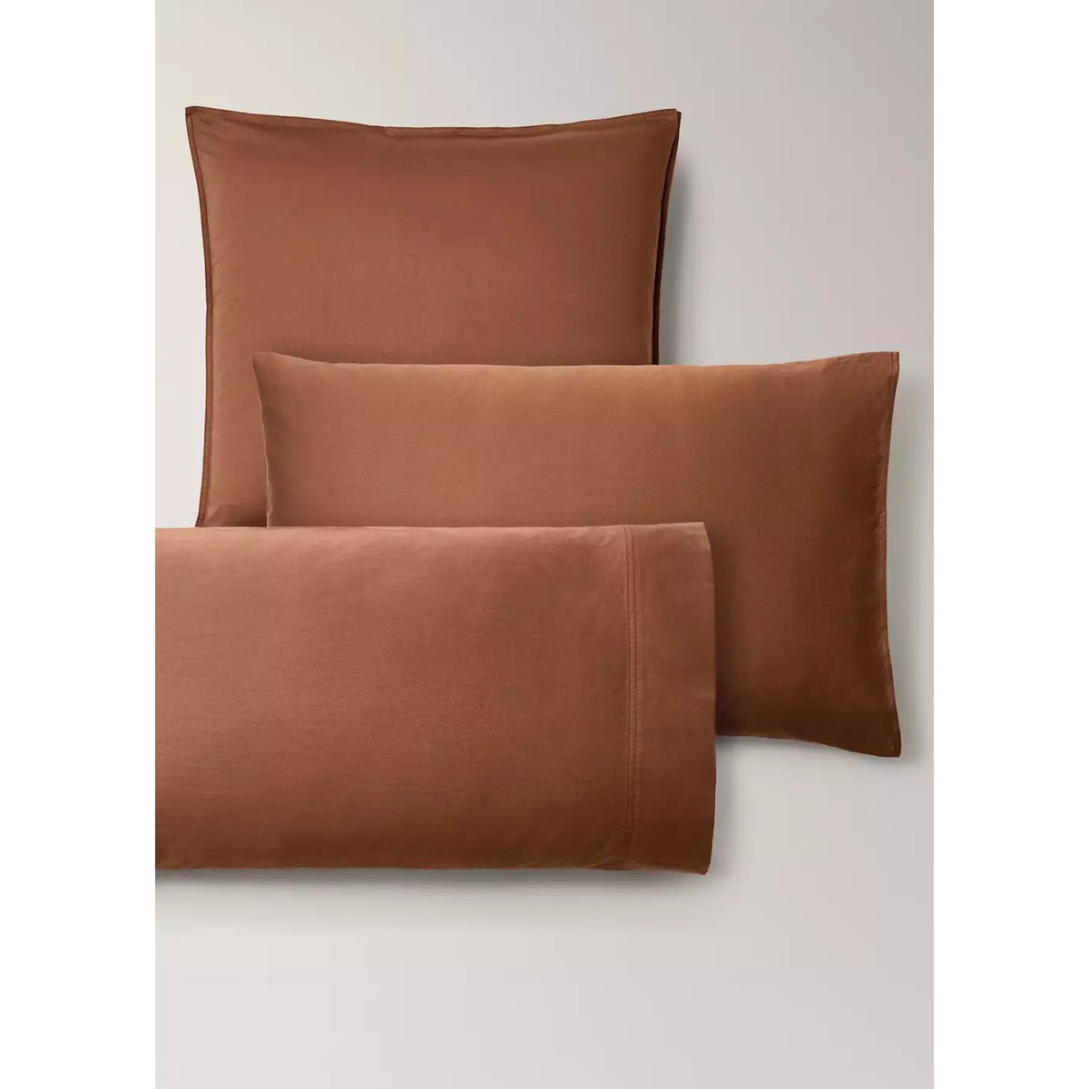 Taie d’oreiller 100 % coton satin 60x60 cm caramel, MANGO HOME