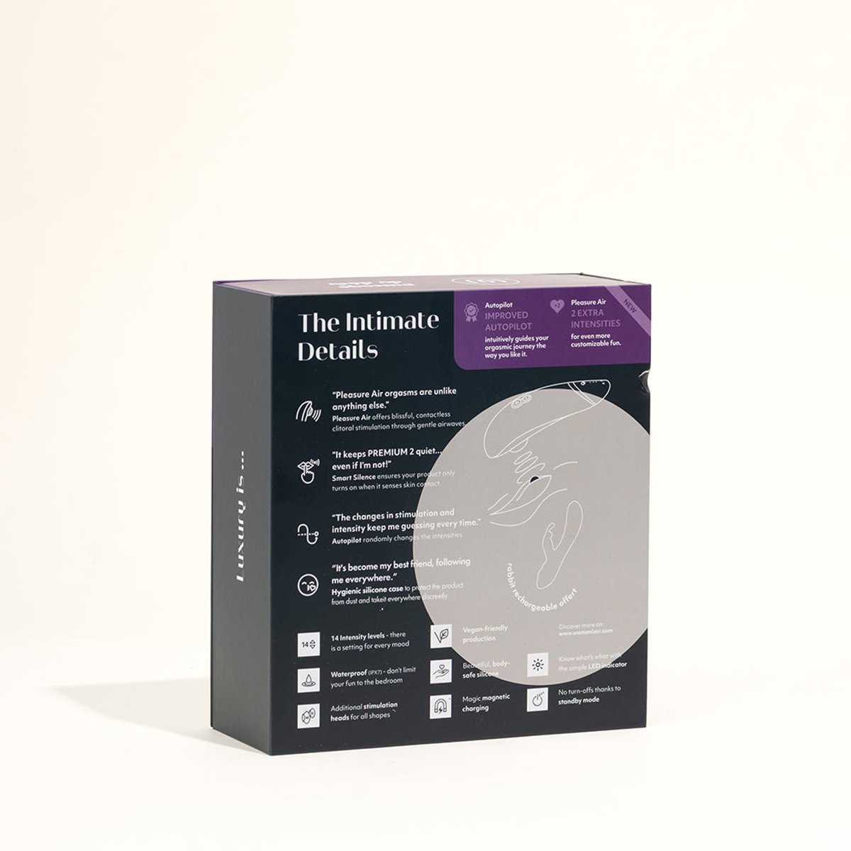 Stimulateur Clitoridien Premium 2-Edition spéciale Premium 2 + Rabbit noir, WOMANIZER