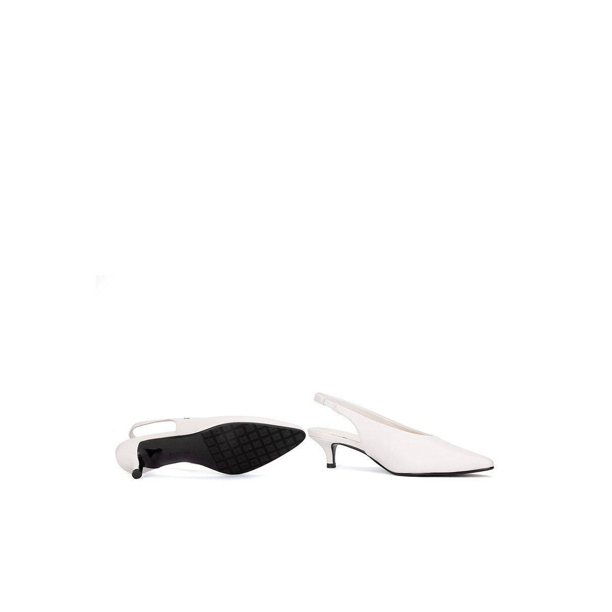 Chaussures à talon cuir Adda crudo, MARTINELLI