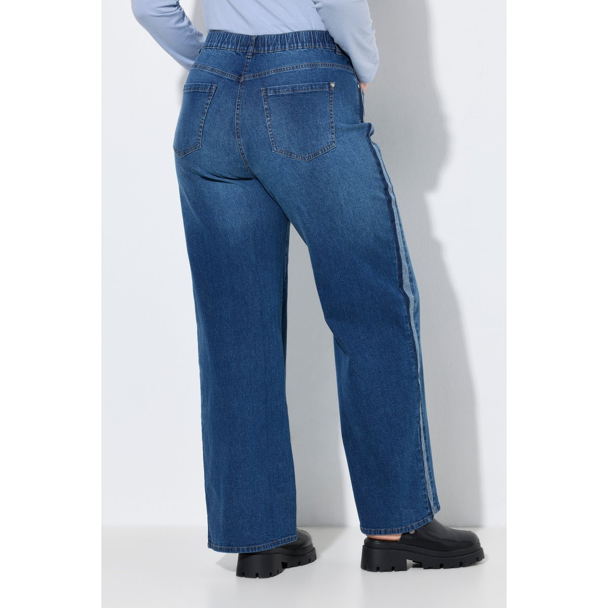 Jean Mary jambe large et taille confortable bleu jean, ULLA POPKEN