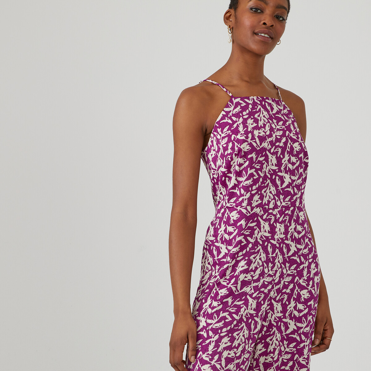 Satin Cami Jumpsuit purple print, LA REDOUTE COLLECTIONS