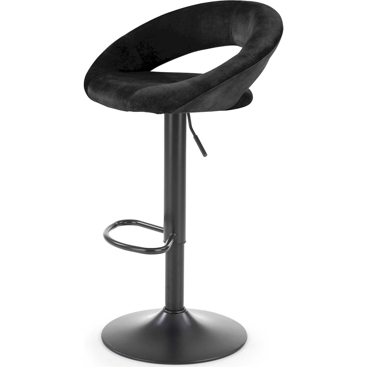 Tabouret de bar velours collection WARDION noir, RECOLLECTION
