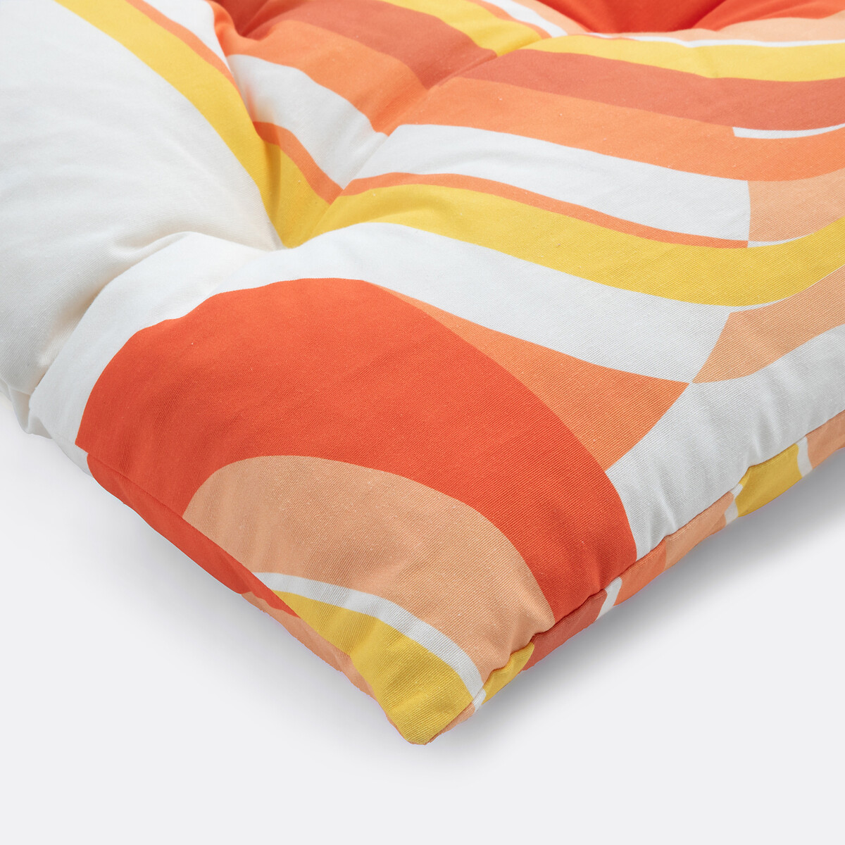 Matelas de sol d'extérieur, 120 x 60 cm, imprimé géométrique, SONGE orange, MAPOÉSIE X LA REDOUTE INTÉRIEURS