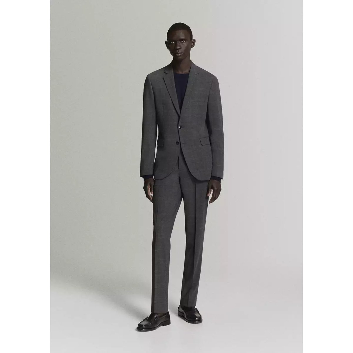 Pantalon costume Parí super slim-fit gris chiné foncé, MANGO MAN