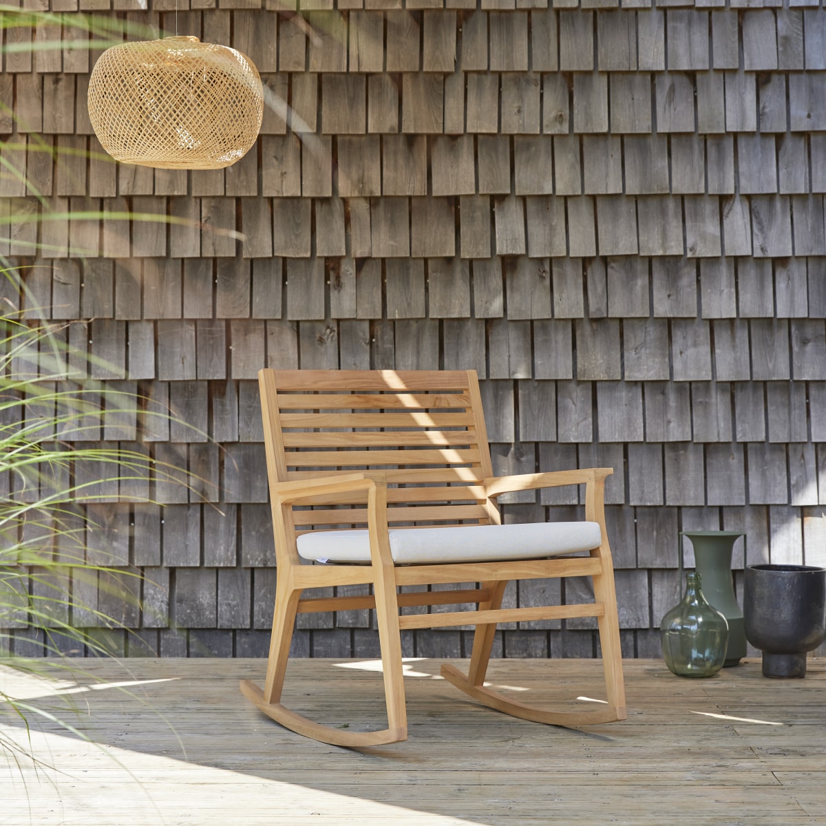 Fauteuil de jardin en Tissu massif, LENI naturel, TIKAMOON
