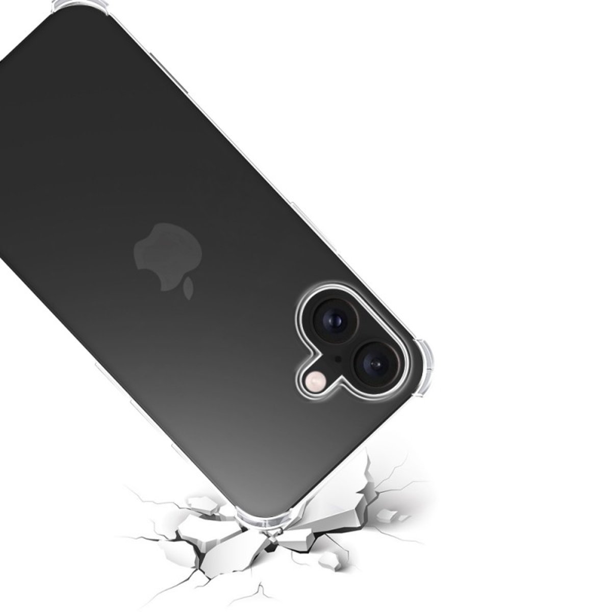 Coque iPhone 16 antichoc + 2 vitres transparent, EVETANE