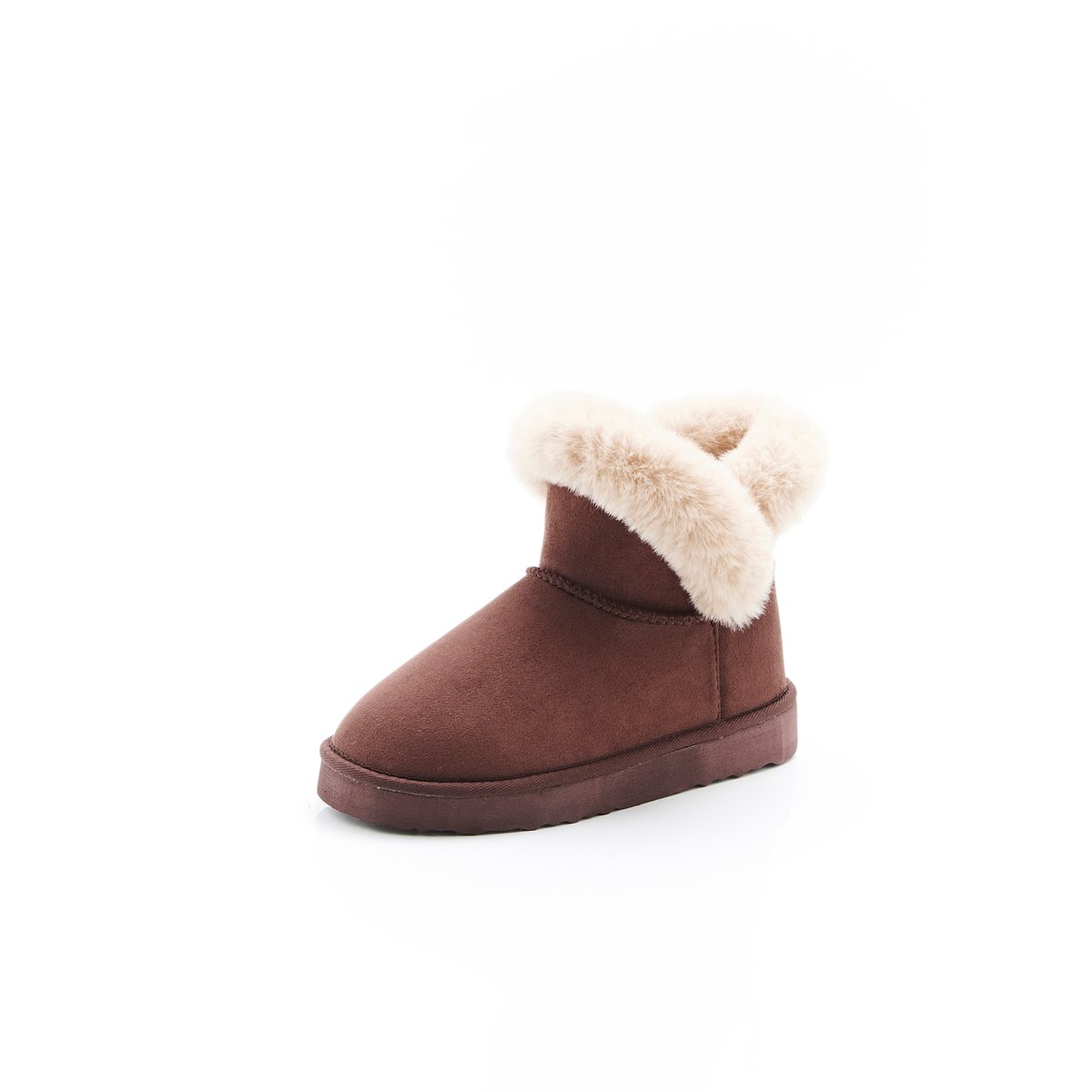 Chaussons Thermolactyl imitation fourrure marron foncé, DAMART