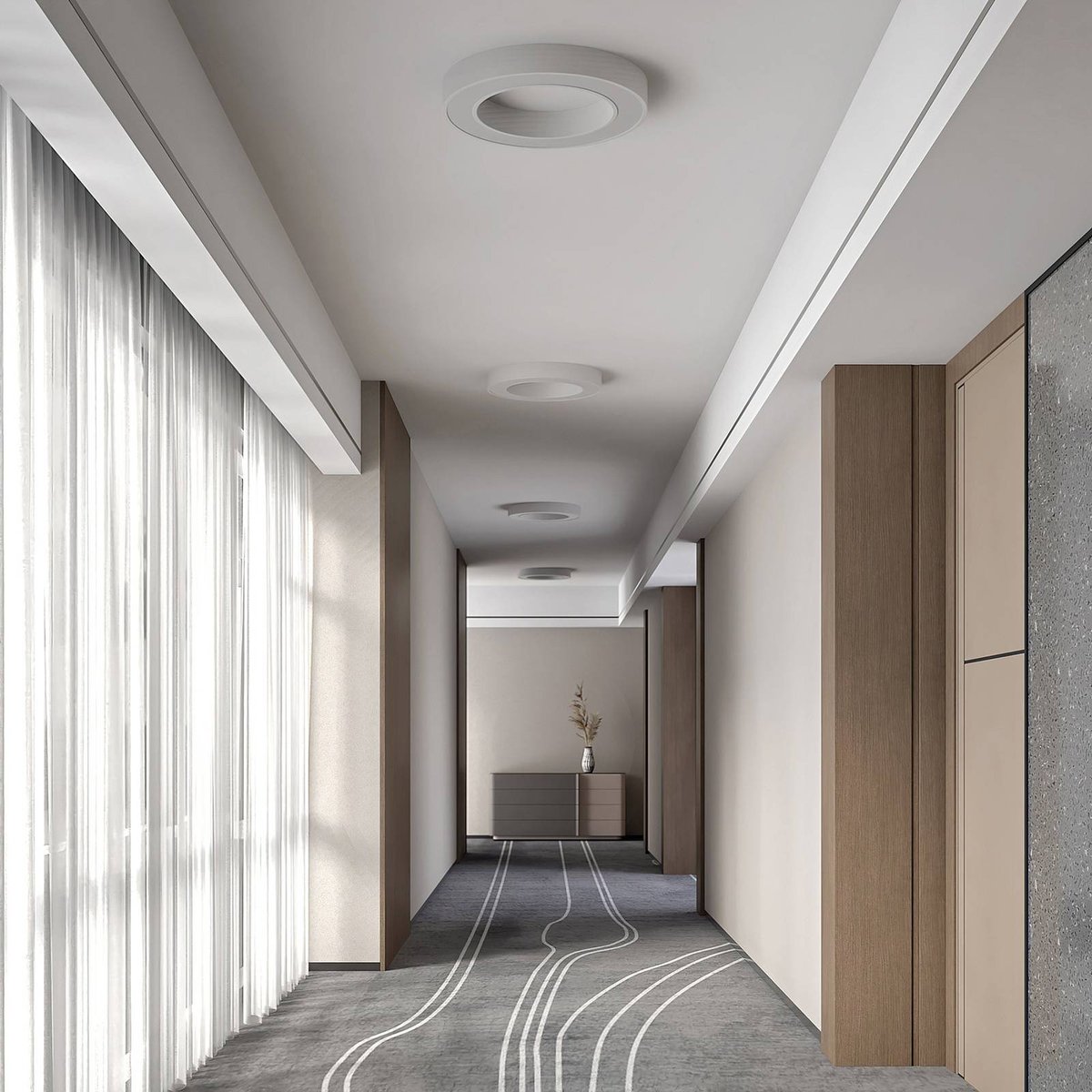 Plafonnier en aluminium moderneLED, Sharelyn blanc, ARCCHIO