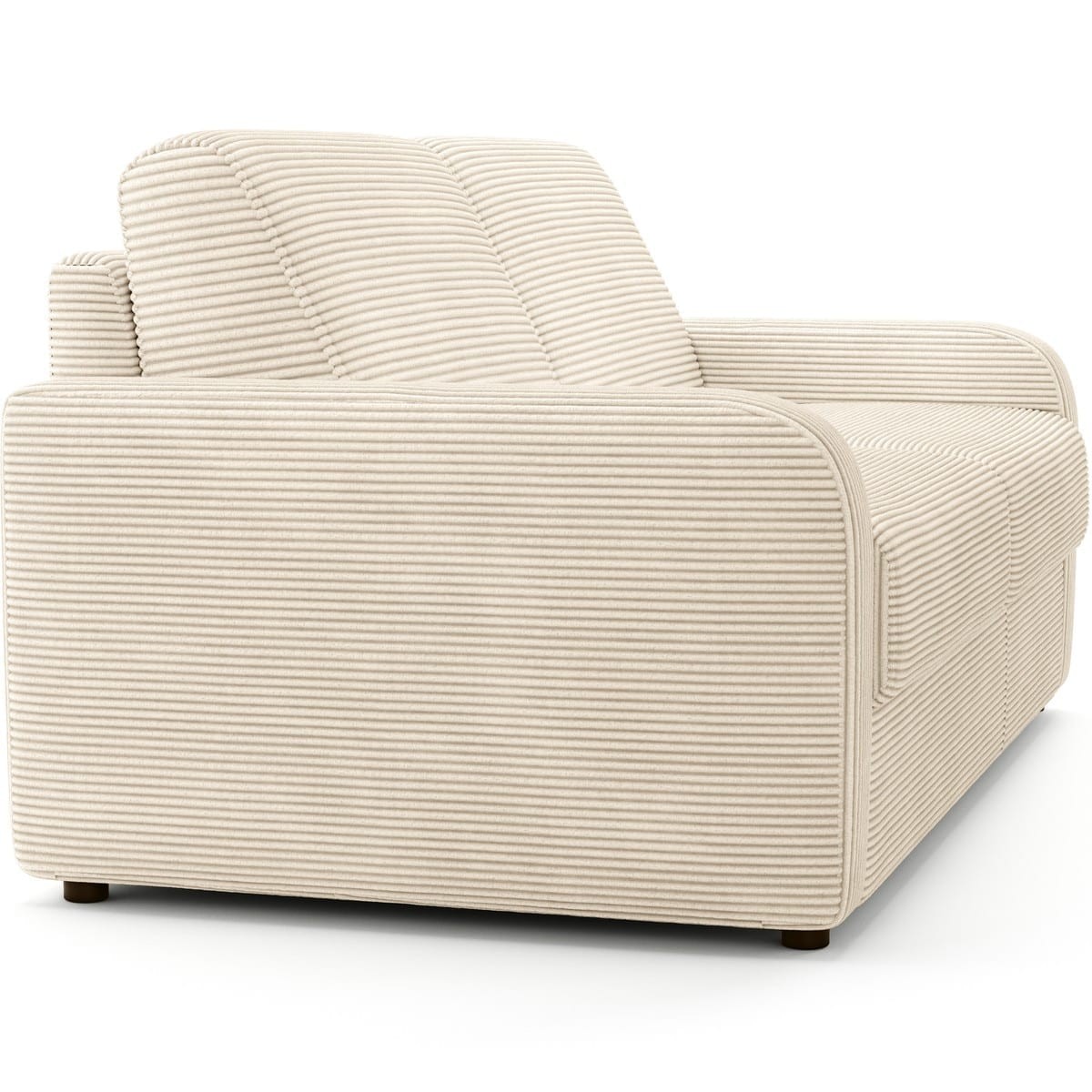 Canapé droit convertible 3 places en velours côtelé - ouverture express - LUMIO beige, HOMIFAB