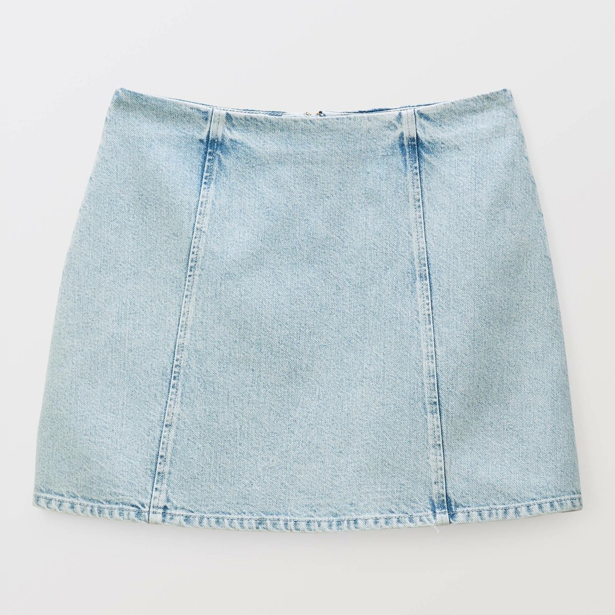Jupe courte en denim bleach denim, MONOPRIX