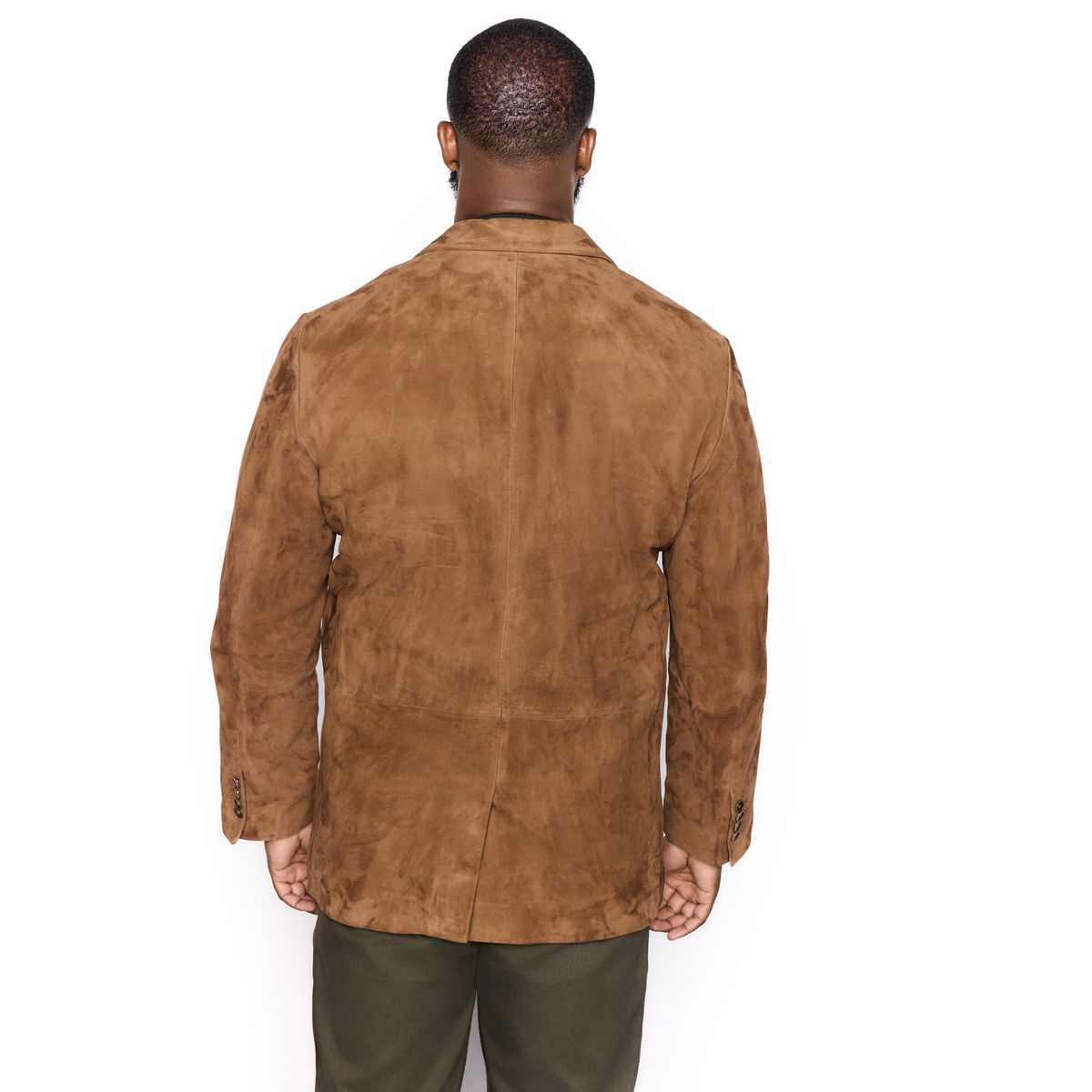 Blazer regular en daim Signature marron fauve, NEXT