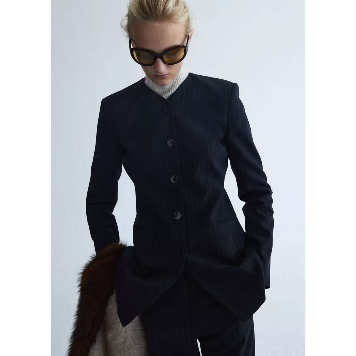 Veste pencil bleu marine, MANGO