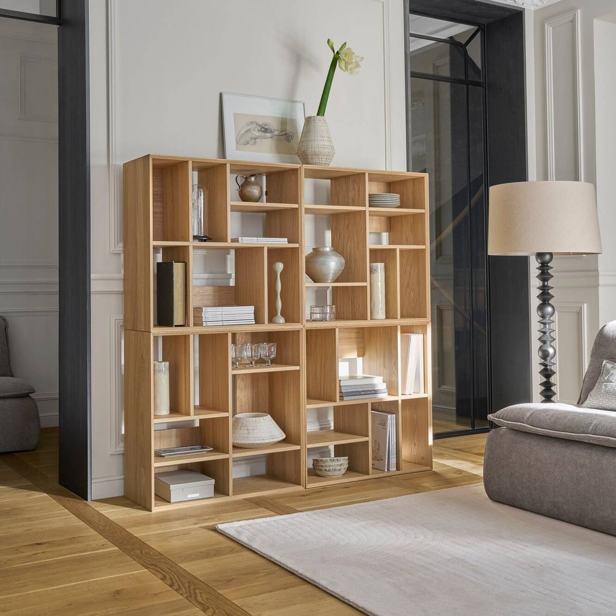 Etagère 4 modules bois - ALBANE couleur unique, CAMIF