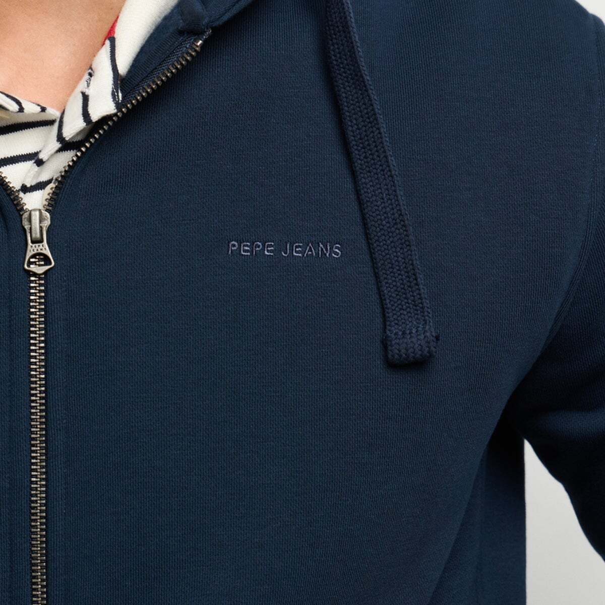 Sweat-Shirt À Capuche Et Fermeture Éclair Coupe Regular bleu dulwich, PEPE JEANS