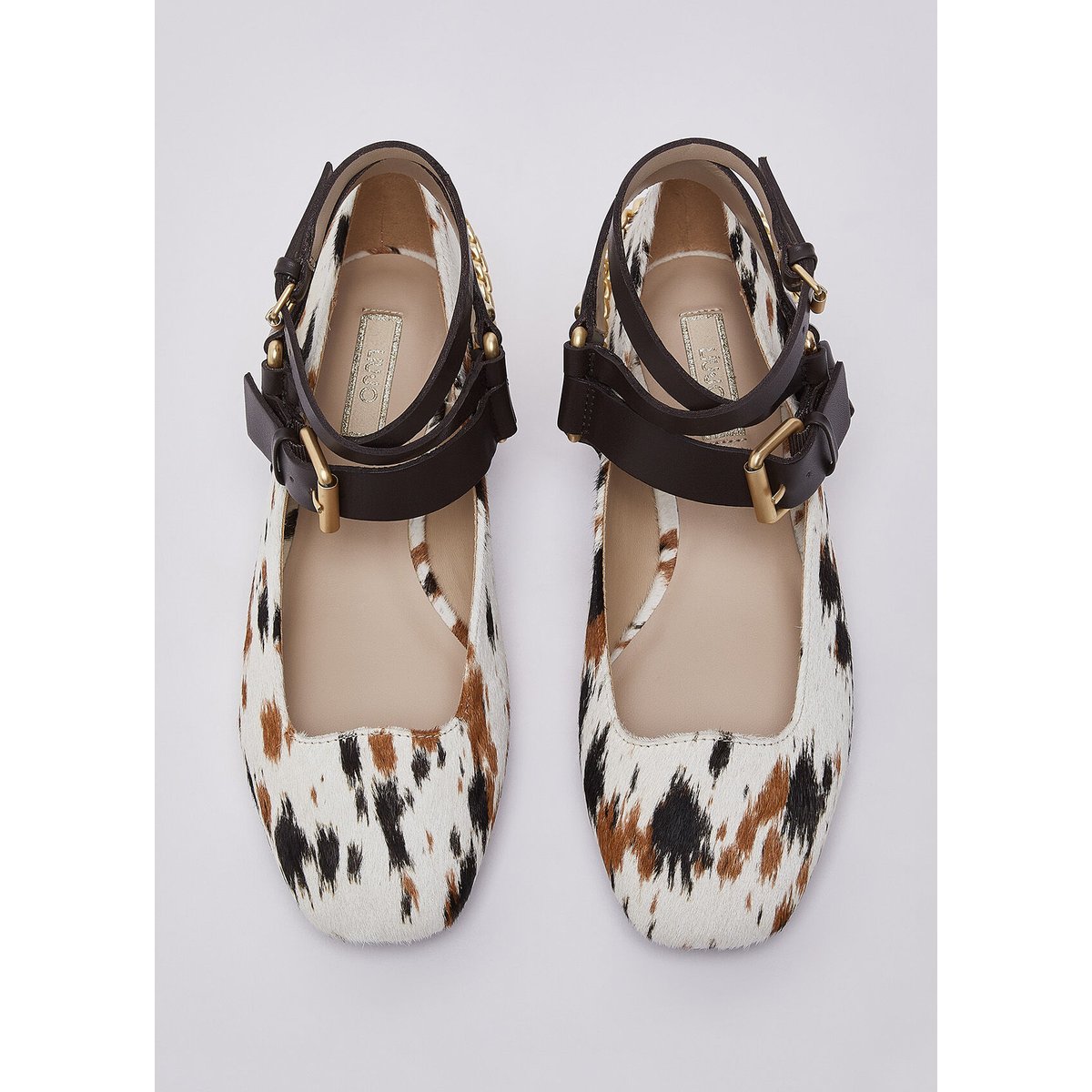Ballerines en poil de veau animalier, LIU JO