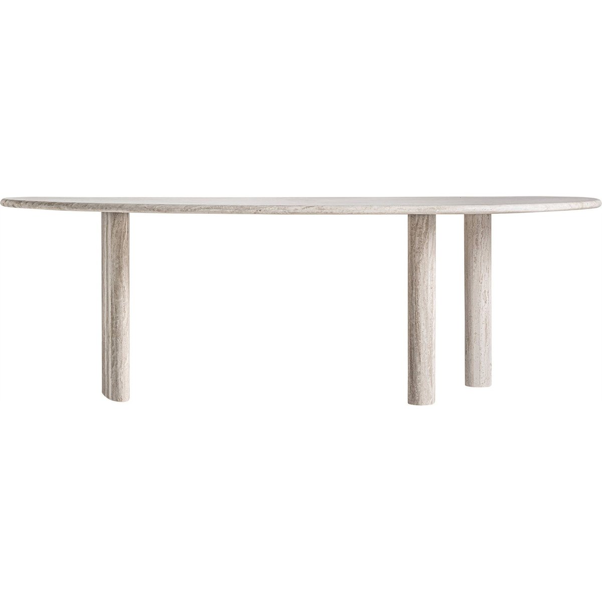 Table de salle à manger en travertin art déco blanc cassé marbré travertin, RECOLLECTION
