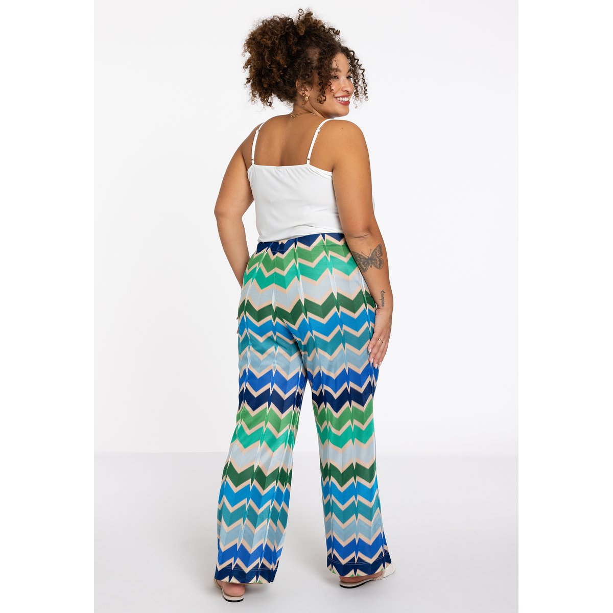 Pantalon imprimée bleu, YOEK