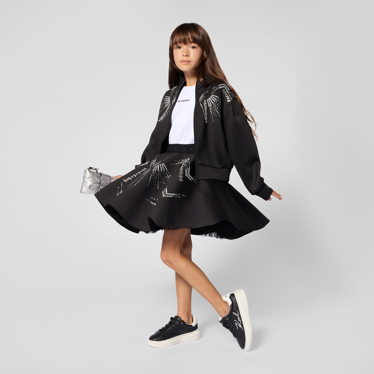 Robe de cérémonie noir blanc, KARL LAGERFELD KIDS