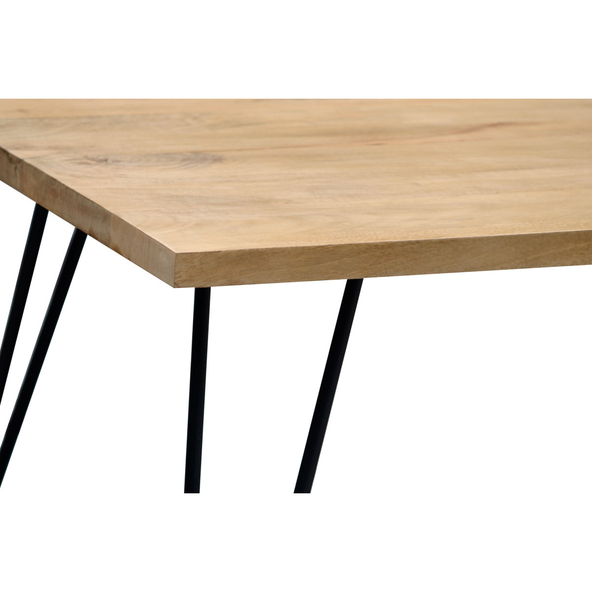 Table à manger en bois manguier massif L160 cm VIBES naturel, MILIBOO