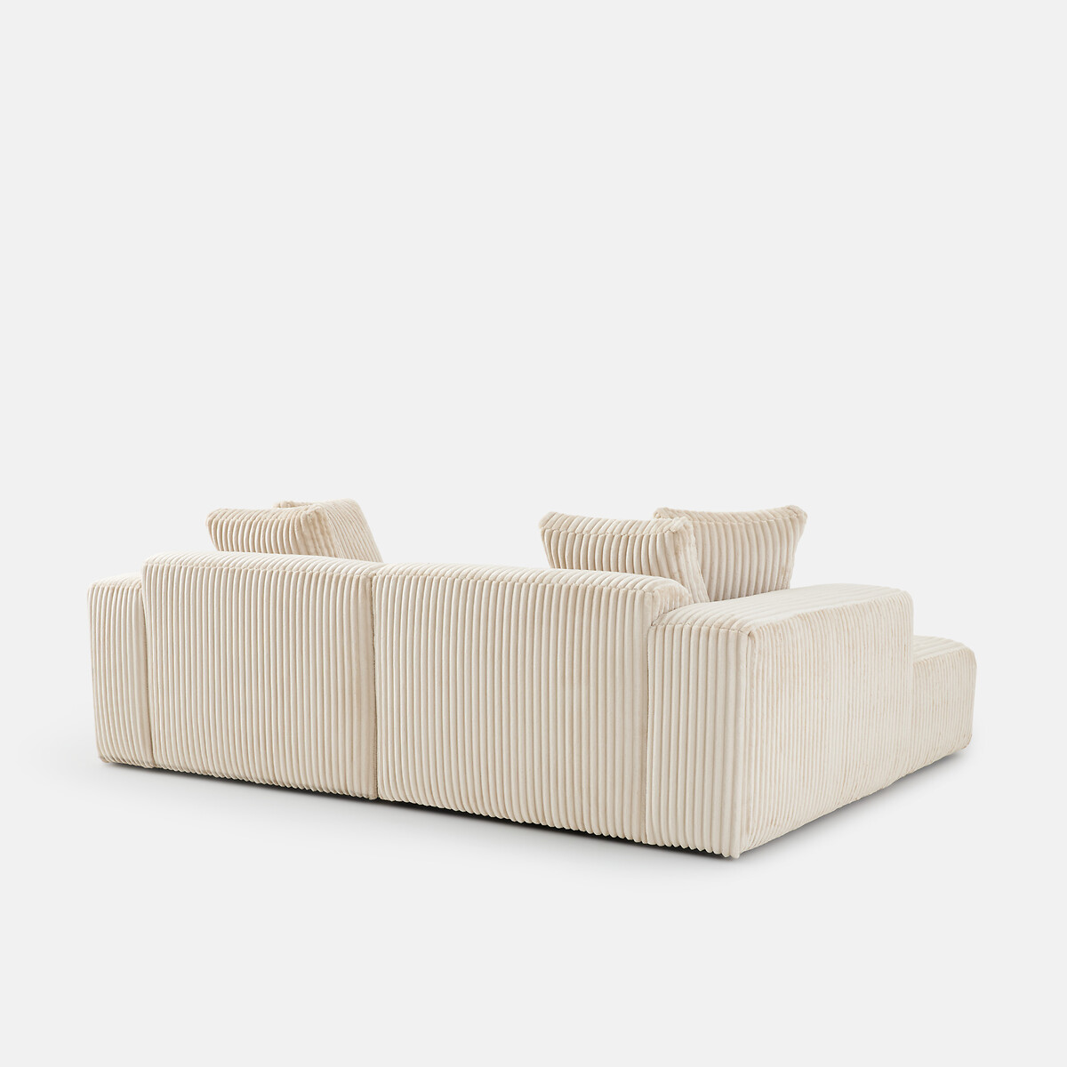 Canapé d'angle gauche, en velours côtelé XL, LIORA ecru, LA REDOUTE INTERIEURS